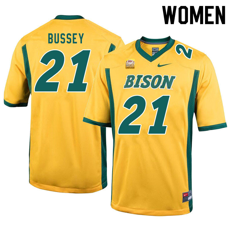 Women #21 Jalen Bussey North Dakota State Bison College Football Jerseys Sale-Yellow - Click Image to Close